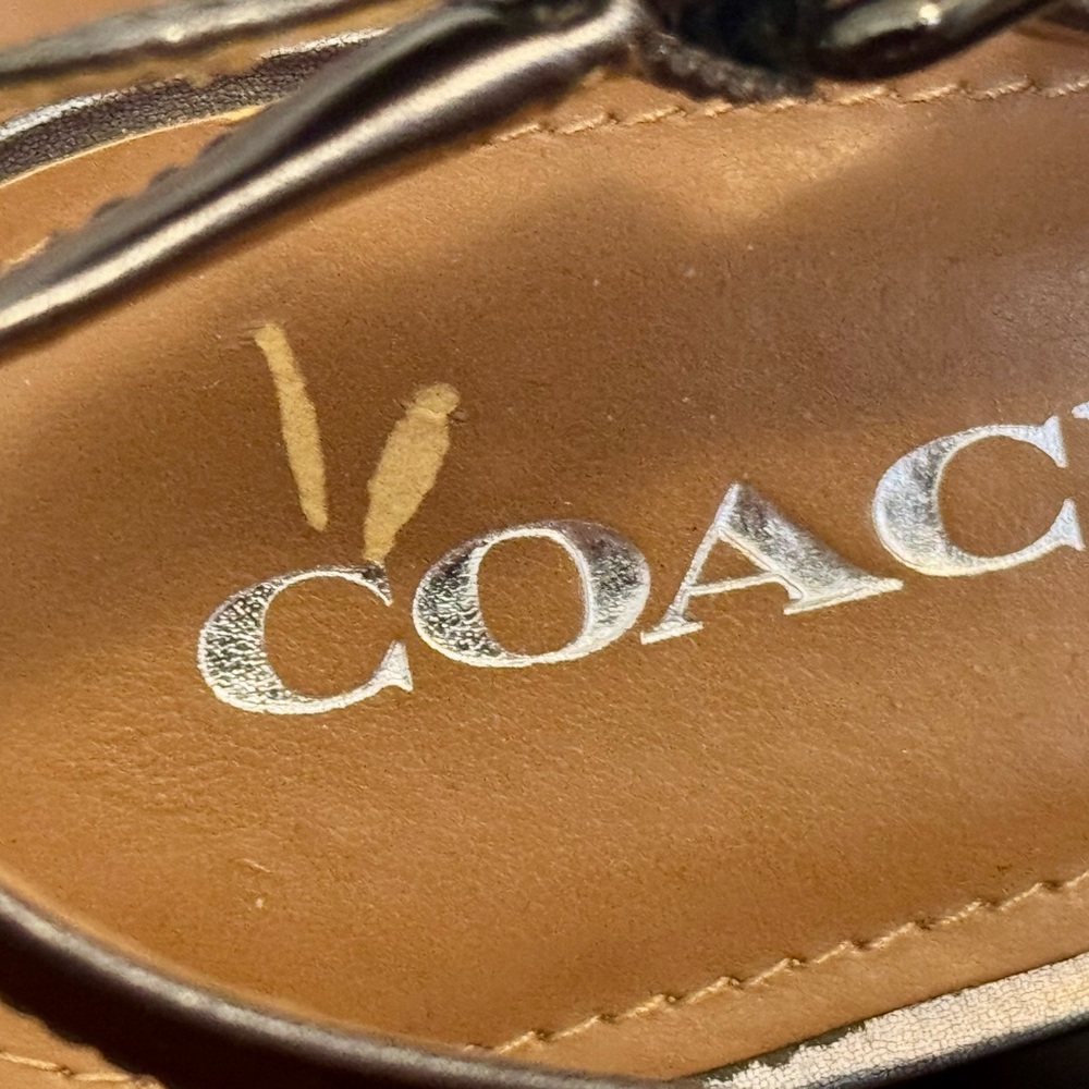 Coach Cork Heel Sling Back Patent Leather Sandal - Picture 6 of 11
